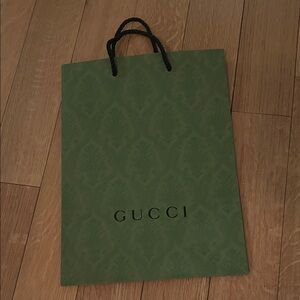 Gucci Olive Green Patterned Shopping Gift Bag
